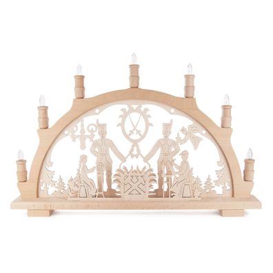 Schwibbogen Bergmann elektrisch beleuchtet NEU 57x38cm Grubenmann Lichtbogen