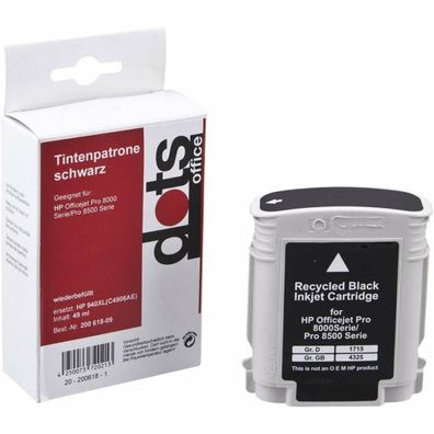 dots schwarz Tintenpatrone ersetzt HP 940XL (C4906AE)