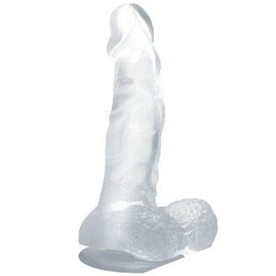 BAILE Realistic DILDO Suction CUP AND Testicles 16.7 CM - CLEAR
