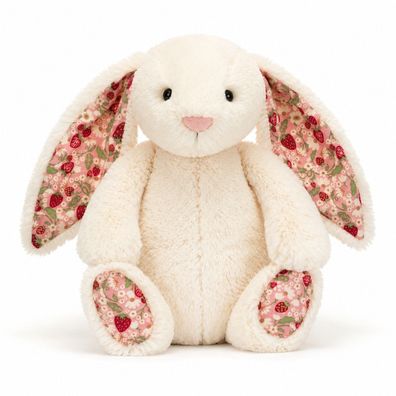 Jellycat Blossom Cream Bunny ´Berry´ Plueschhase Creme Erdbeermuster 31 cm