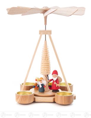 Pyramide mit Ruprecht und Winterkindern, für Teelichte BxHxT 21 cmx25 cmx21 cm
