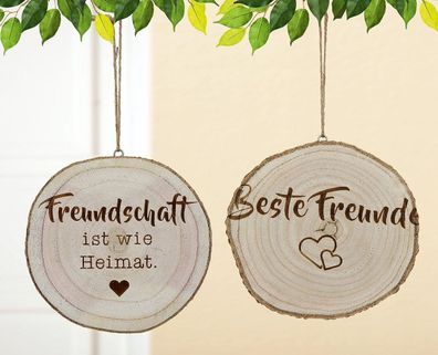GILDE Bois de tronc avec inscription Meilleurs Amis pour des souvenirs inoubliables
