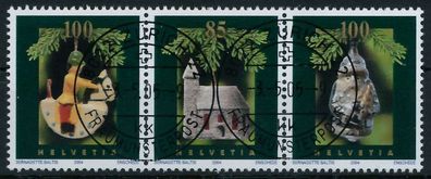 Schweiz Zusammendruck Nr B37Zd07 zentrisch gestempelt 3ER ST X73119A