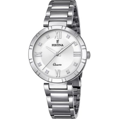 Festina Damen Analog Quarz Uhr mit Edelstahl Armband F16936/A