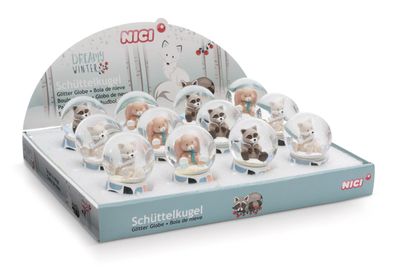 Schüttelkugeln Dreamy Winter, NICI, Schneekugel, Waschbär, Polarfuchs