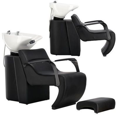 Nina Friseur- & Barbierwaschplatz mit beweglicher Keramikschale & Handbrause