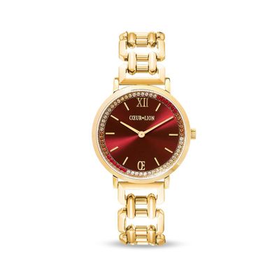 Coeur de Lion Damenuhr 7652-74-1603 Rund Sparkling Festive Red Statement Gold