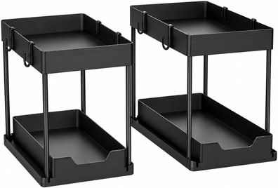 Best For Home Küchenorganizer mit 2 Ebenen, ausziehbarer Schublade und viel Stauraum