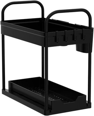 Best For Home Küchenorganizer mit 2 Etagen für Spüle und Schrank, ausziehbare Ablage