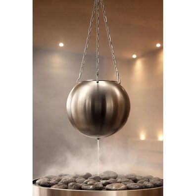 Nikkarien Sauna Aromaschale 3 l aus Edelstahl mit einstellbarem Tropfventil inkl. Ke