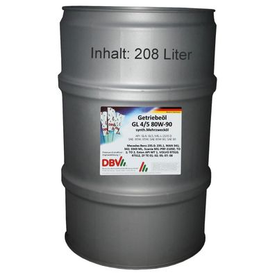 DBV 80W-90 GL4/5 (teilsynthetisch) 208-Liter-Fass