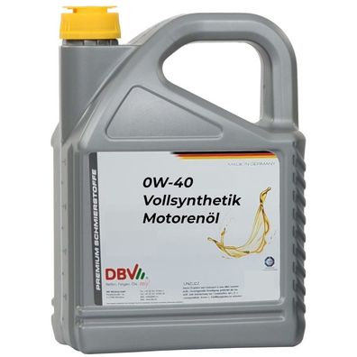 0W/40 DBV-Vollsynthetik-Motorenöl 4 x 5-Liter-Kanne