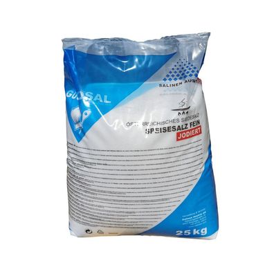 Salina Gustosal Siede Speisesalz fein 25kg Kochsalz Siedesalz Salz jodiert kochen