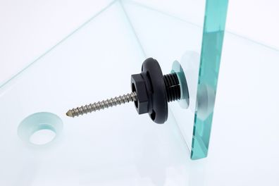 Hochwertiger Wandhalter für Glasplatten in 8-12 mm Glas | Modell Lord schwarz