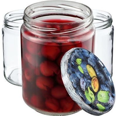 KADAX Weckgläser 540 ml, Einmachglas zum Einlegen, Pflaumen / 16 Stück