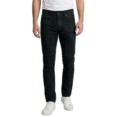 MADDOX - Herren Lederhose Lammnubuk schwarz