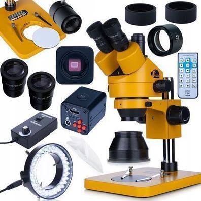 Rosfix Trinokular Stereomikroskop 7–45x – 16MP 4K Kamera | LED 56x, 0.5x Barlow