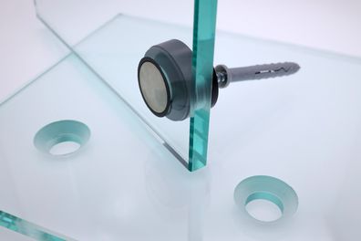 Hochwertiger Wandhalter für Glasplatten in 8-12 mm Glas | Modell King schwarz