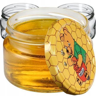 KADAX kleine Einmachgläser 250 ml, Marmeladengläser (10 Stück, Winnie Puuh)