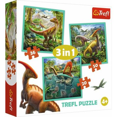 3 in 1 Puzzle Dinosaurier