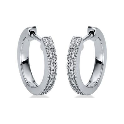 Luna Creation - 2I985W8-3 - Creolen - Damen - 18K Weißgold - Diamant 0.1 ct