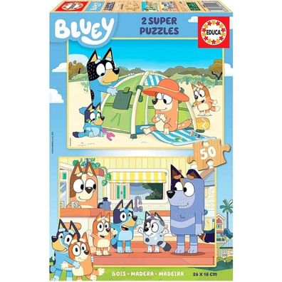 EDUCA Holzpuzzle Bluey 2x50 Teile