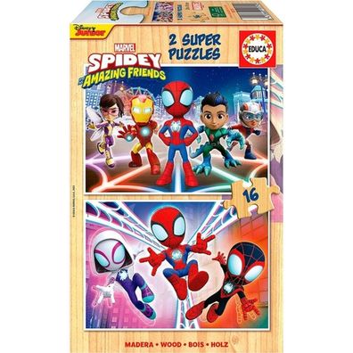 PUZZLE 2X16 SPIDEY & SEINE Erstaunlichen Freunde 19579 EDUCA
