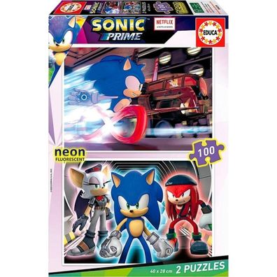 PUZZLE 2x100 SONIC NEON 19629 EDUCA