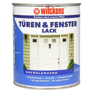 Wilckens TÜREN UND Fensterlack Hochglänzend 0.375 LTR Aussen Innen Holzl