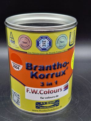 750ml Brantho Korrux 3in1 RAL 2004 Rostschutz & Metallschutz Farbe