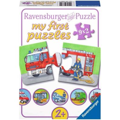 Spezialfahrzeug-Puzzle, 9x2Stk