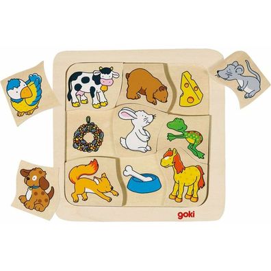 Goki Holzpuzzle Wer isst was?