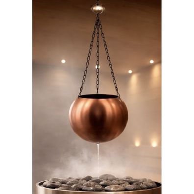Nikkarien Sauna Aromaschale 3 l aus Edelstahl verkupfert mit einstellbarem Tropfvent