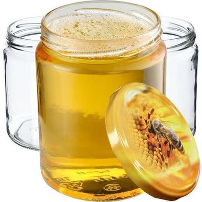 KADAX Weckgläser 540 ml, Einmachglas zum Einlegen, Biene / 24 Stück