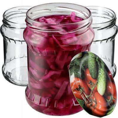 KADAX Einmachglas 500 ml, Aufbewahrungsgläser, Gemüse / 24 Stück