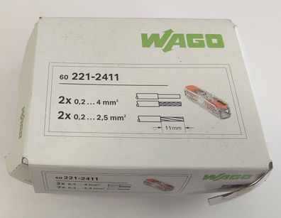 Wago Durchgangsverbinder mit Hebeln Serie 221 mit CAGE CLAMP® 221-2411