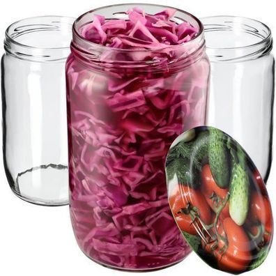 KADAX Weckgläser 720 ml, Einmachglas zum Einlegen, Gemüse / 24 Stück