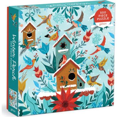 Galison Quadratisches Puzzle Winterdekoration 500 Teile
