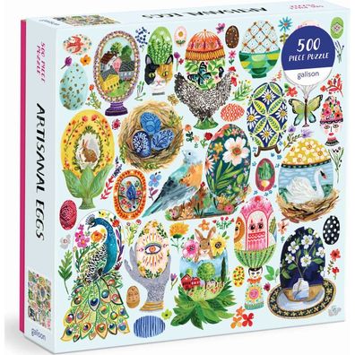 Galison Quadratisches Puzzle Crafted eggs 500 Teile