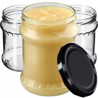 KADAX Einmachglas 500 ml, Aufbewahrungsgläser, Schwarz / 24 Stück