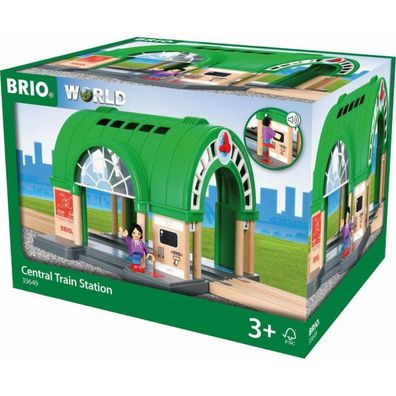 BRIO World Neuer Hauptbahnhof mit Ticketautomat, Spielgebäude (grün/grau)