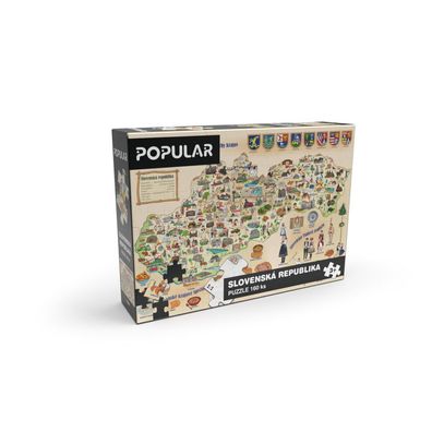 Puzzle - Karte der Slowakei, 160 Teile