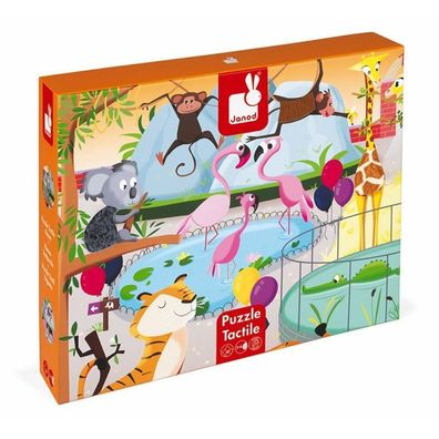 JANOD Taktiles Puzzle Tag im Zoo 20 Teile