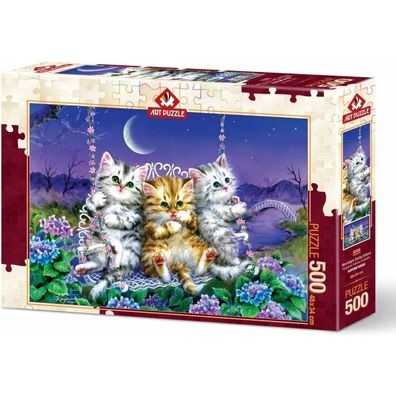 ART PUZZLE Puzzle Kätzchen auf der Schaukel 500 Teile