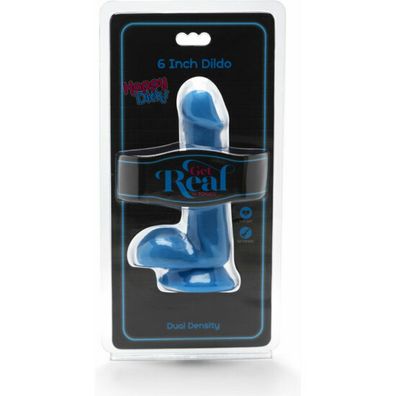 Glückliche Schwänze DILDO MIT HODEN 15CM - BLAU