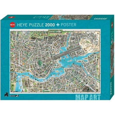 2000 Teile Puzzle - Kartenkunst: City of Pop