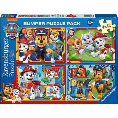 4 Puzzle 42 Stück Stoßstange Pack - Paw Patrol