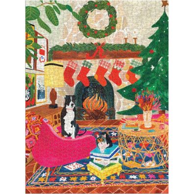 Galison Puzzle Freunde am Kamin 1000 Teile