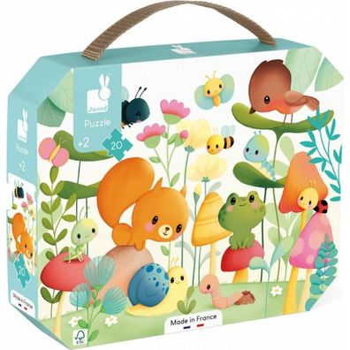 JANOD Puzzle im Koffer Freunde aus dem Garten 20 Teile