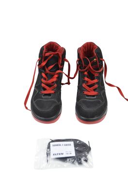 ELTEN Sicherheitsschuhe Maverick Mid ESD S3 Leder Stahlkappe Gr 38 schwarz rot